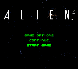 Alien 3 (Europe) Title Screen